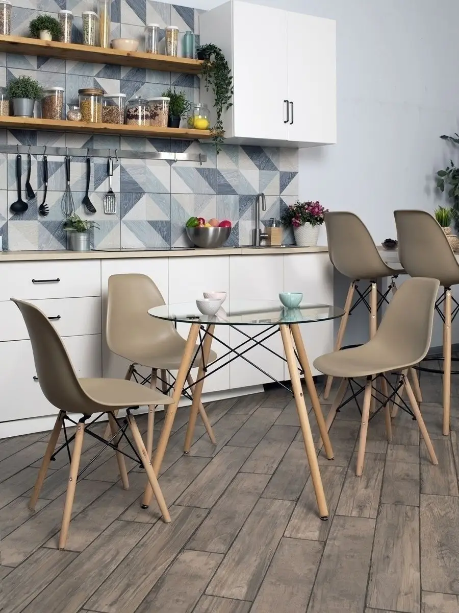 Стол кухонный, стеклянный, EAMES DSW D80 Стул Груп 15105500 купить за 6 789  ₽ в интернет-магазине Wildberries