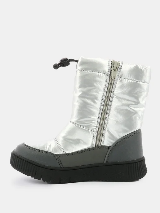 KicKers. Дутики зимние сапоги детские непромокаемые, серый, фото 4