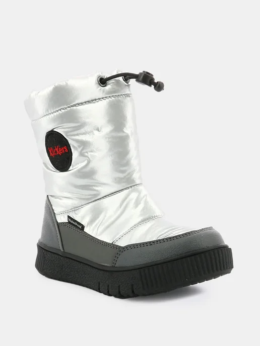 KicKers. Дутики зимние сапоги детские непромокаемые, серый, фото 5