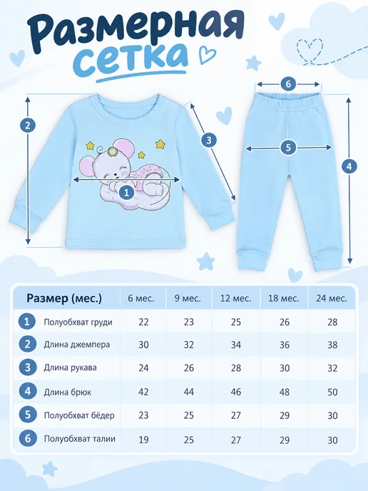 Mami-kids Пижама для детей костюм для дома, голубой, фото 3