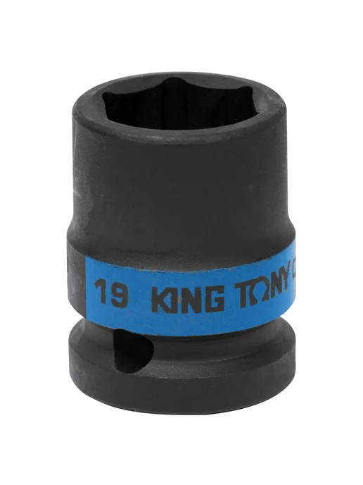 KING TONY Головка ударная шестигранная 1 2" 19мм 453519M, черный, фото 3