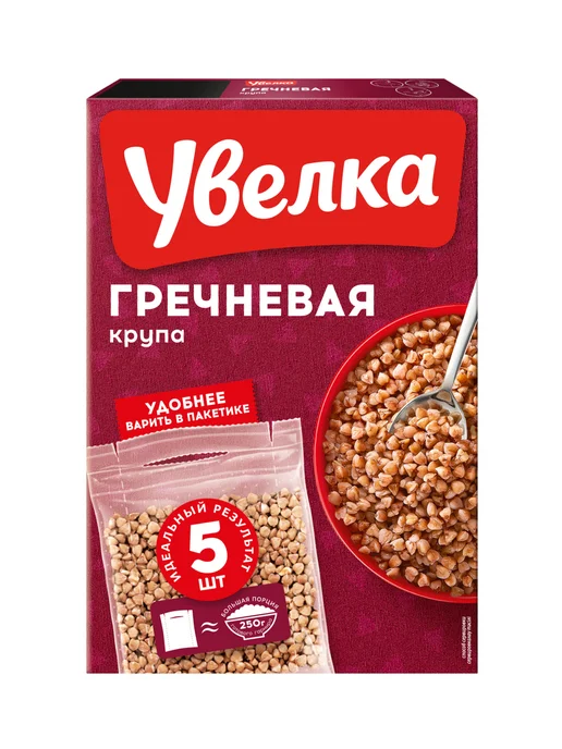 Увелка Крупа гречневая ядрица "Экстра" 5 пакетиков по 80 г, 80 г