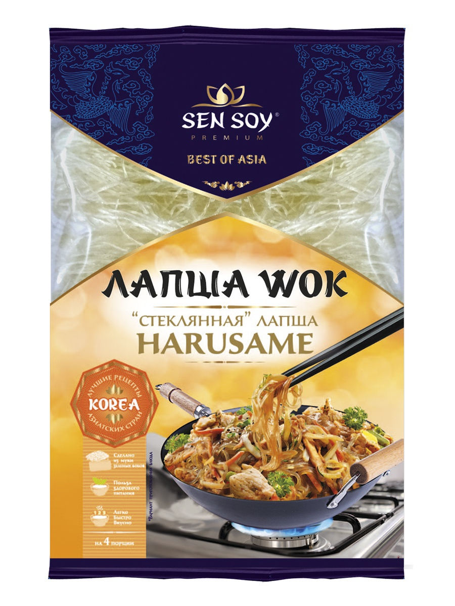 Wok по-корейски: Лапша бобовая с соусом Чапче (235г) Sen Soy Premium  15269349 купить в интернет-магазине Wildberries