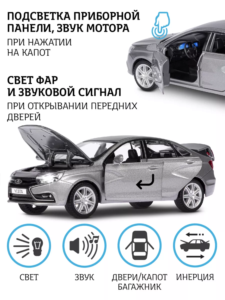 Машинка металлическая игрушка детская LADA VESTA АВТОПАНОРАМА 15270214  купить за 1 430 ₽ в интернет-магазине Wildberries