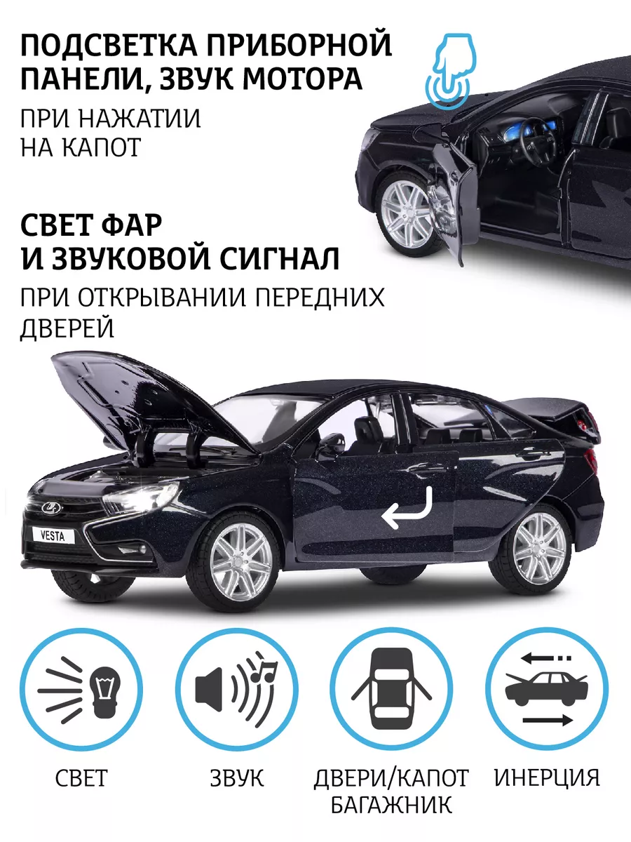 Машинка металлическая игрушка детская LADA VESTA АВТОПАНОРАМА 15270215  купить за 1 302 ₽ в интернет-магазине Wildberries