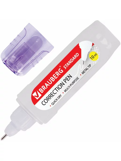 Brauberg Ручка-корректор канцелярский для школы, замазка, штрих, 2 шт, 10 мл, фото 7