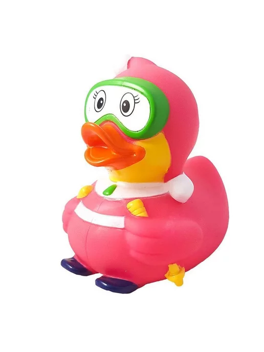 Funny Ducks Игрушка для ванной, сувенир Уточка лыжница в голубом, розовый, фото 5