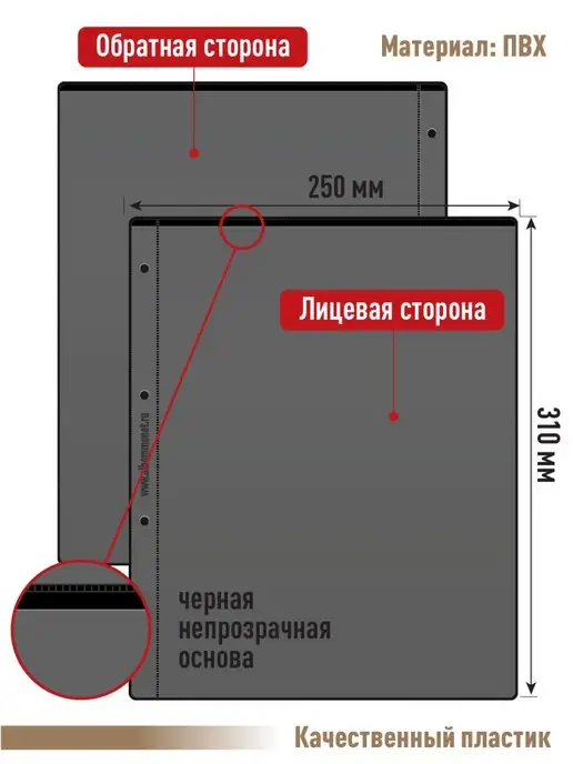 Albommonet Комплект 5 двусторонних листов на 2 ячейки, вариант, фото 2