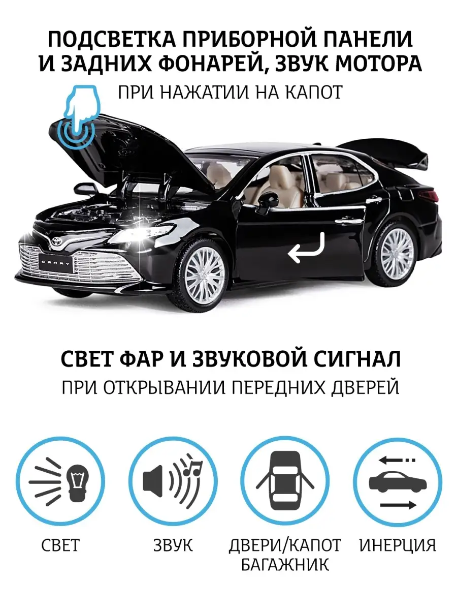 Машинка металлическая игрушка детская Toyota Camry АВТОПАНОРАМА 15310995  купить в интернет-магазине Wildberries