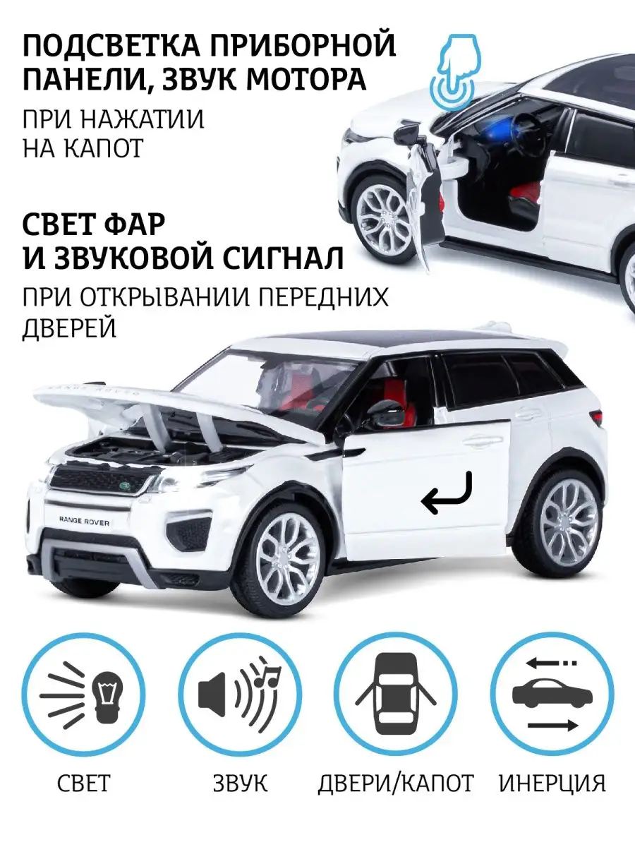 Машинка металлическая игрушка детская Range Rover Evoque АВТОПАНОРАМА  15311053 купить за 860 ₽ в интернет-магазине Wildberries