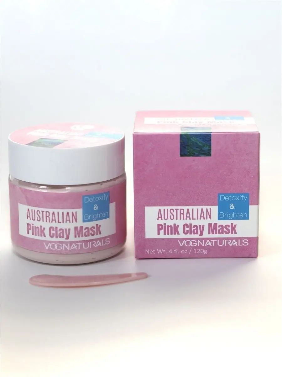 Очищающая детокс маска для лица с розовой глиной AUSTRALIAN PINK CLAY MASK  VOGNATURALS 15323367 купить в интернет-магазине Wildberries