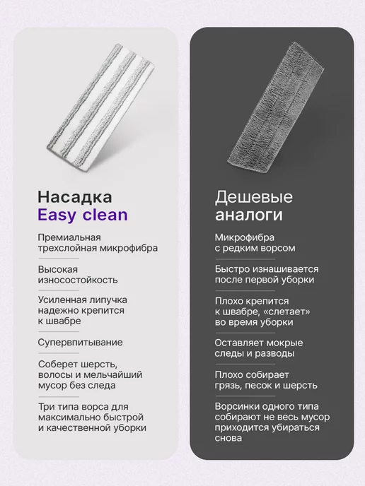 Easy Clean Насадки для любой швабры STANDART 2 шт, 6 шт, фото 8