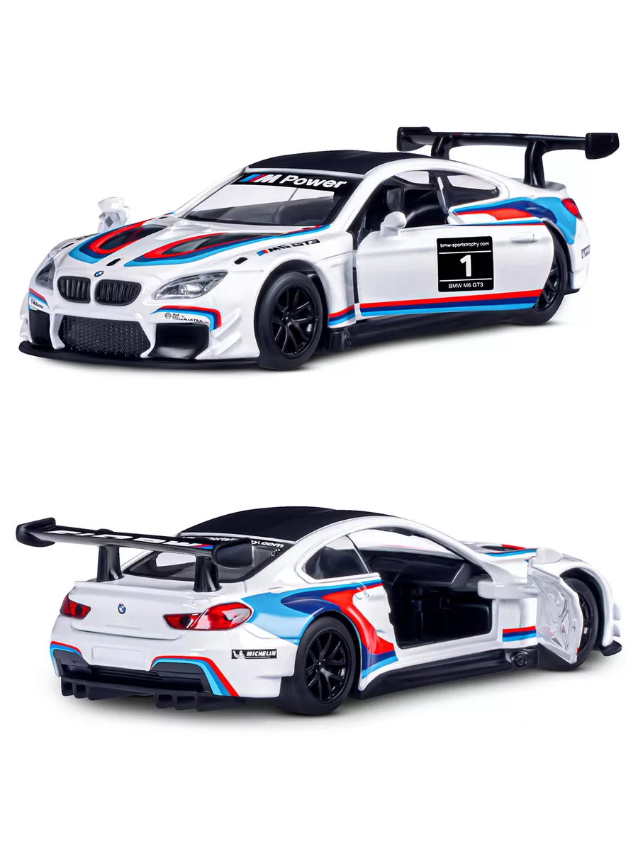 Машинка металлическая игрушка детская BMW M6 GT3 АВТОПАНОРАМА 15346348  купить за 602 ₽ в интернет-магазине Wildberries