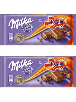 Шоколад Milka Daim 2х100г Milka 15376621 купить за 272 ₽ в интернет-магазине Wildberries