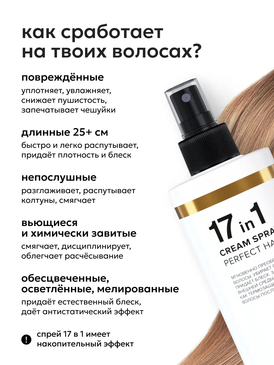 Спрей 17 в 1 многофункциональный для волос несмываемый Likato Professional  15398837 купить за 290 ₽ в интернет-магазине Wildberries