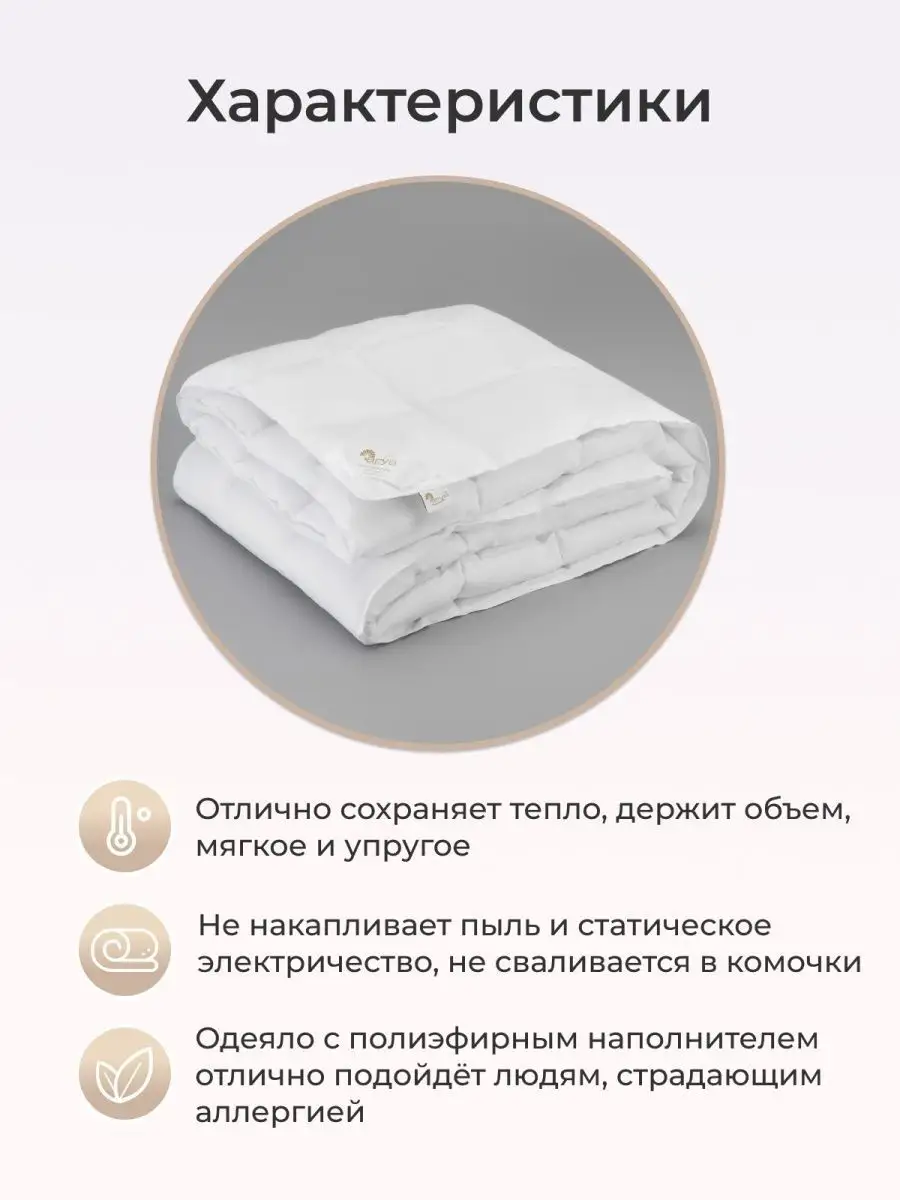 Одеяло 1.5 всесезонное 155x215 тёплое, легкое, микрофибра Arya home  collection 15411667 купить в интернет-магазине Wildberries