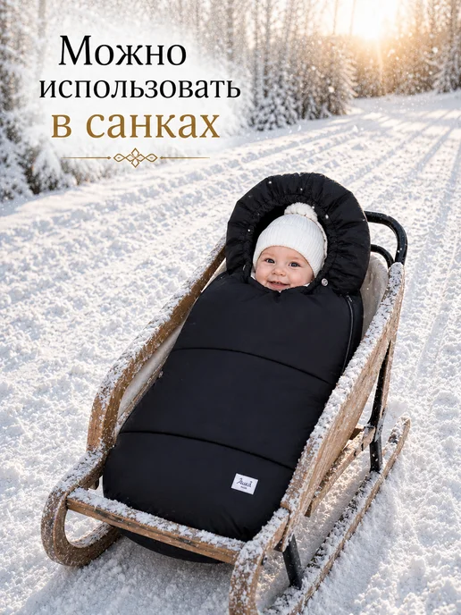 AUKA kids Конверт в коляску зимний большой до - 30 С и до 3 лет, вариант, фото 7