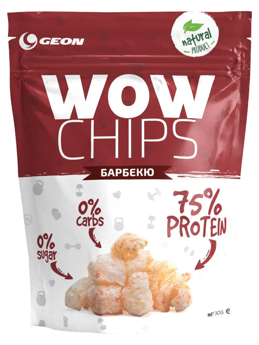 Чипсы WOW Protein Chips (барбекю), 30 гр Geon 15426007 купить в  интернет-магазине Wildberries