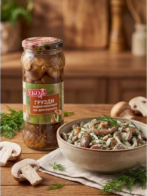 Eko Грузди целые "ЕКО" маринованные 530г, 530 г