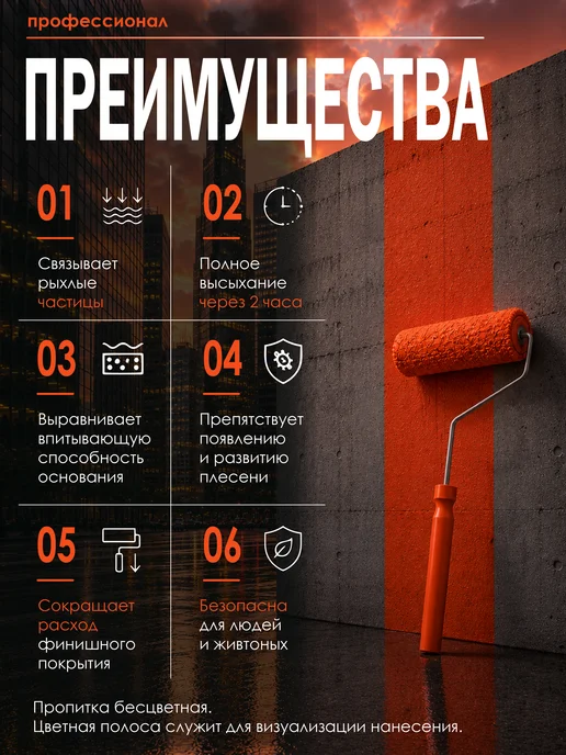 PROFESSIONAL Акриловая универсальная грунтовка для наружных работ, 1л, 1 л, фото 2
