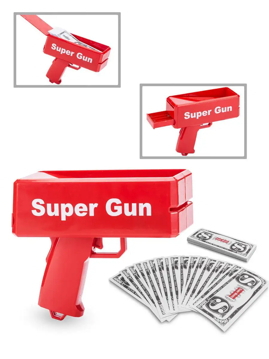 Пистолет Money gun, стреляет деньгами TOYS. 15474970 купить в  интернет-магазине Wildberries