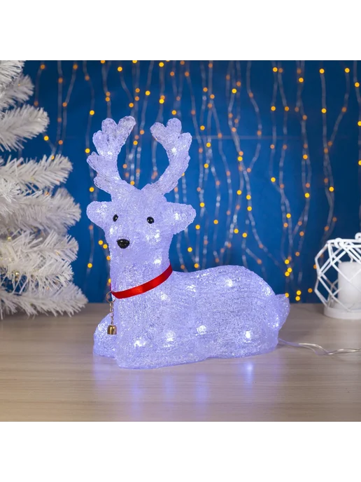 Luazon Lighting Новогодний олень под елку светящийся, белый, фото 5