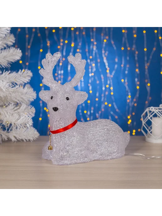 Luazon Lighting Новогодний олень под елку светящийся, белый, фото 6