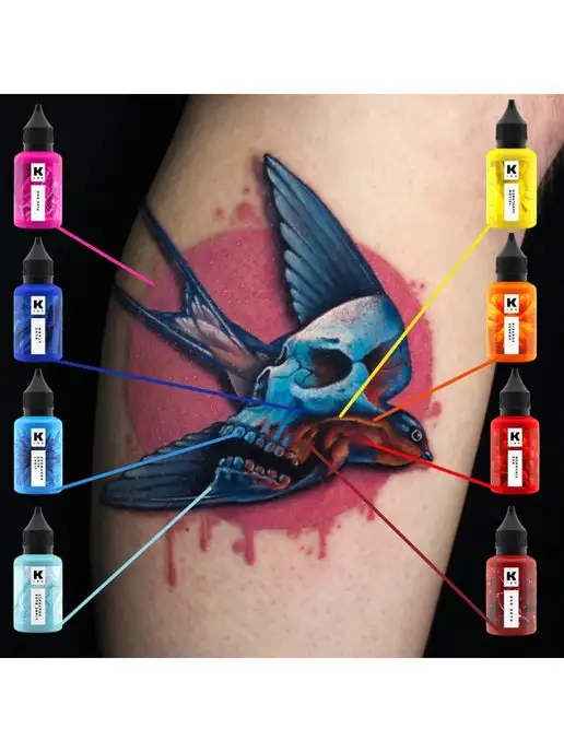 Краска tattoo ink Краска для тату 15 мл Розовый бутон, 15 мл, фото 7