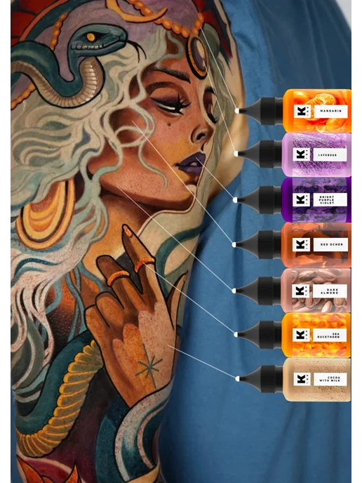 Краска tattoo ink Краска для тату 15 мл Ярко-фиолетовая фиалка, 15 мл, фото 7