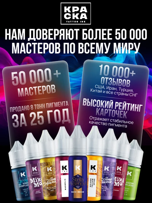 Краска tattoo ink Краска для тату 15 мл Красная Red Magic intensive red, 120 мл, фото 3