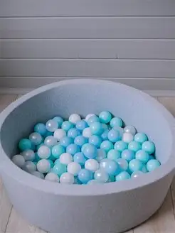 Сухой бассейн 85х30 см + 150 шаров + мешок для хранения Boobo.kids. Цвет серый меланж. Вид 3.