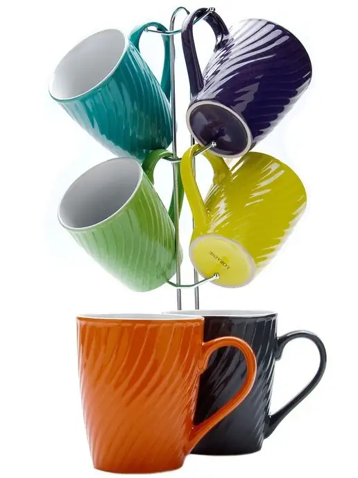 Кружки набор 6 штук 350 мл из фарфора - фото 6