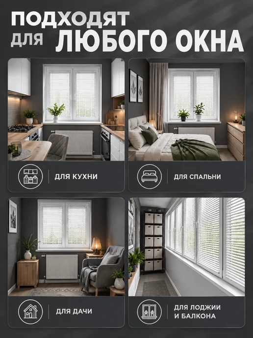 Sola Жалюзи на окна пластиковые горизонтальные 40 на 160, белый, фото 3