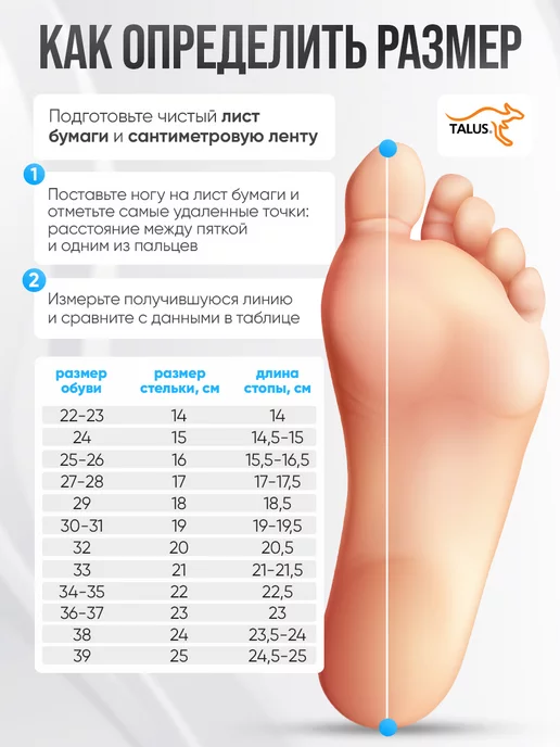 Talus Стельки ортопедические детские от плоскостопия 138, синий, фото 2