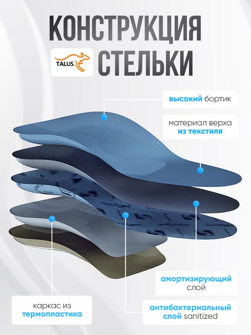 Talus Стельки ортопедические детские от плоскостопия 138, синий, фото 4