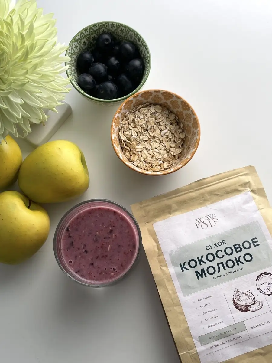 Кокосовое молоко сухое веган, без крахмала, без лактозы WOWFOODS 15569468  купить в интернет-магазине Wildberries