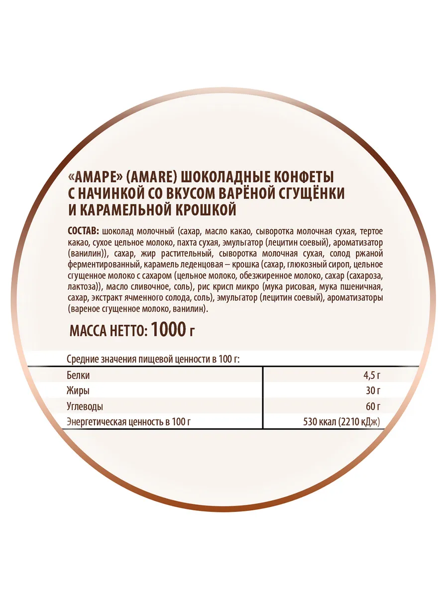 Конфеты "AMARE" Со Вкусом Сгущёнки И Карамельной Крошкой. Победа.