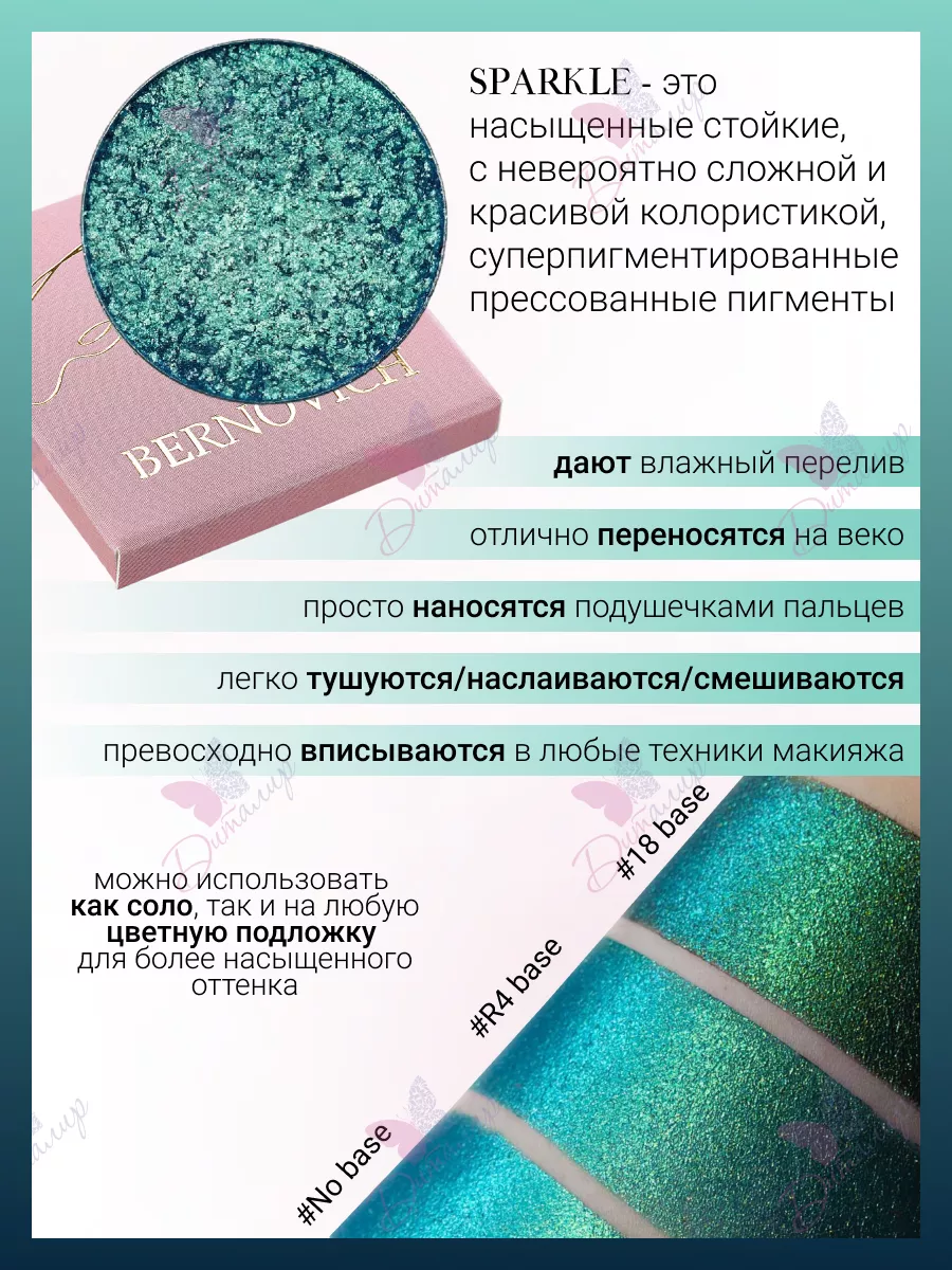 Тени для век Sparkle № X 16 (старый тон №18) BERNOVICH 15631679 купить за  661 ₽ в интернет-магазине Wildberries