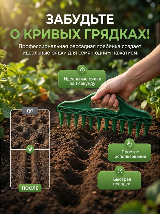 ЭКСТРАСАД Лункообразователь Плантатор для посадки растений, зеленый, фото 3