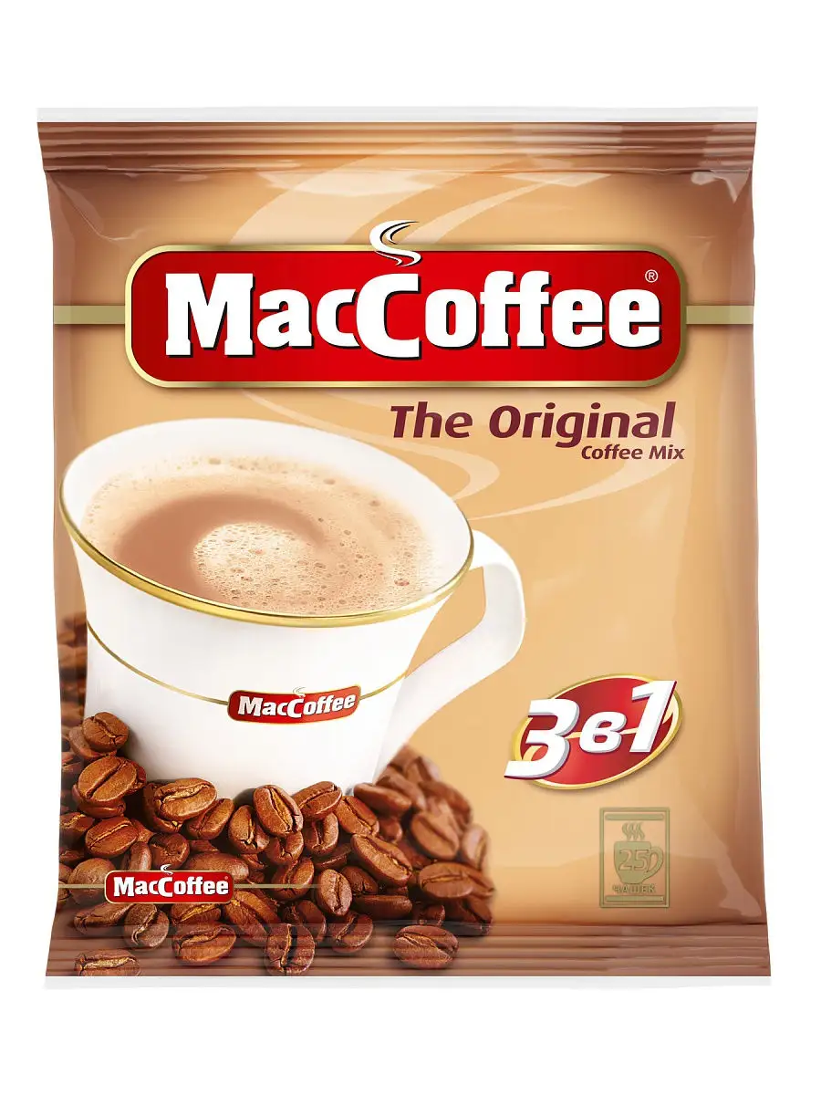 Напиток кофейный растворимый MacCoffee 3 в 1 25 штук по 20 г MacCoffee  15662059 купить в интернет-магазине Wildberries