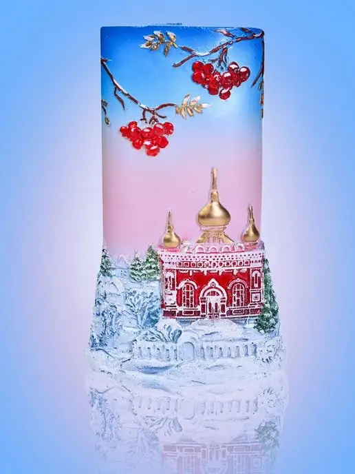 Home Dekor свеча новогодняя интерьерная, голубой, фото 3