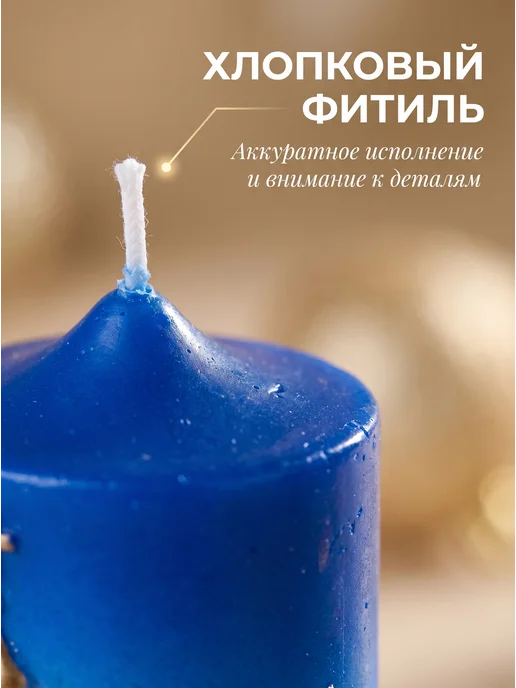 Home Dekor набор свечей новогодние интерьерные 2024 год, синий, фото 3