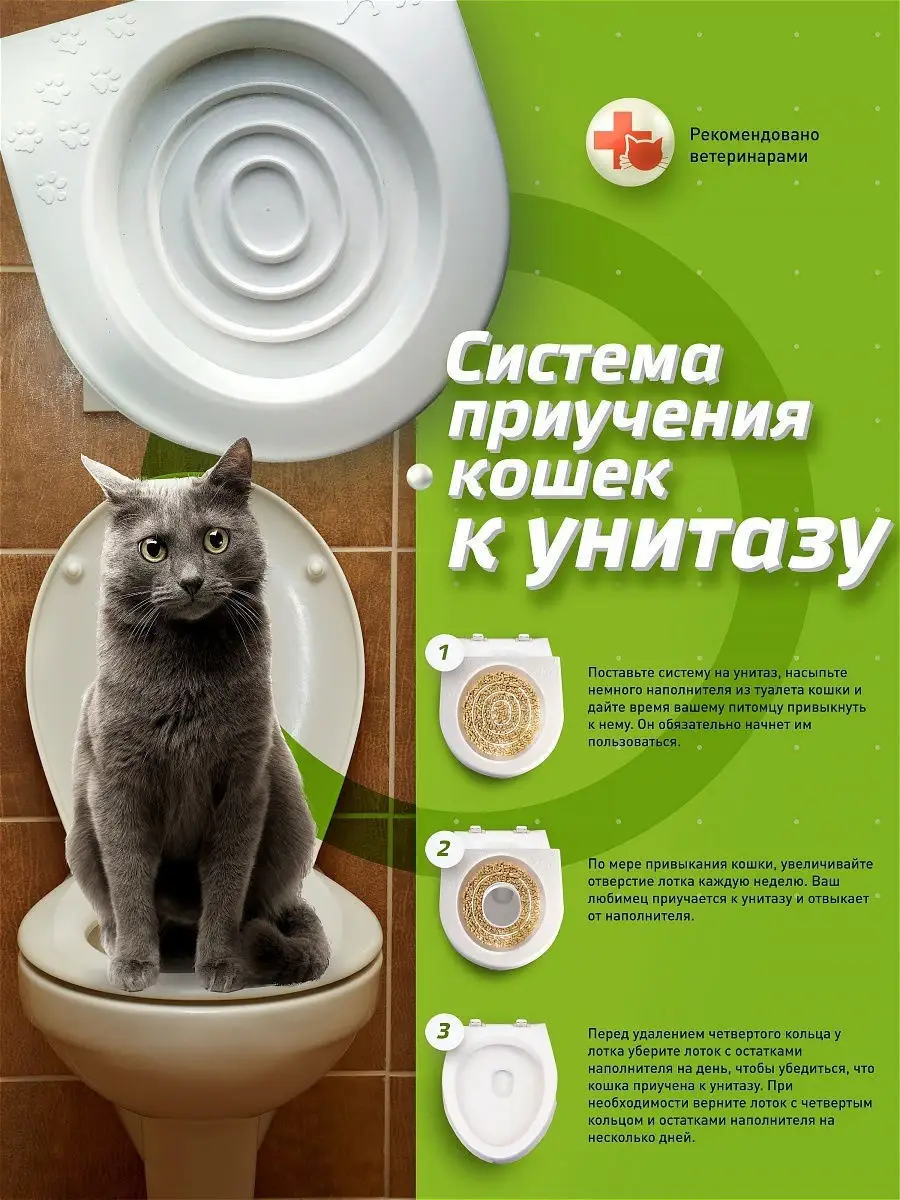 Приучения кошек к унитазу купить. Вака система приучения к туалету.