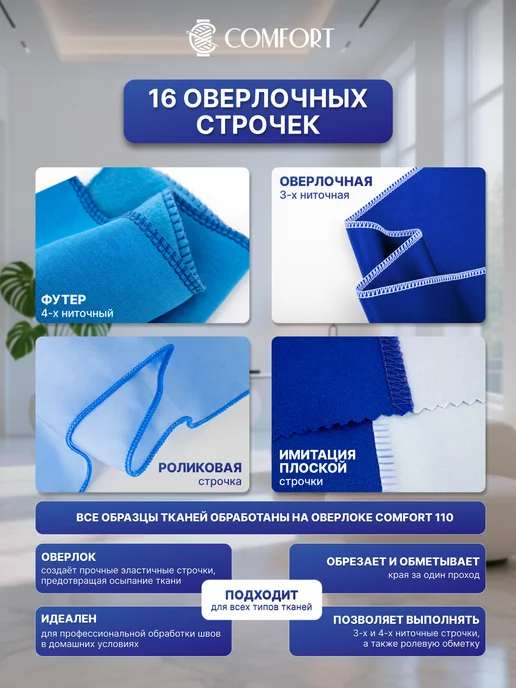 Швейная Техника Comfort Оверлок Comfort 110 для дома, белый, фото 4