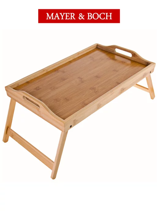 Столик поднос на ножках деревянный с ручками - фото 7