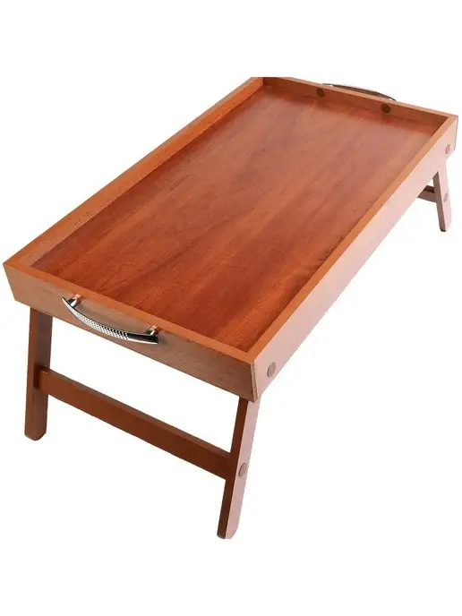 Столик поднос на ножках деревянный с ручками - фото 9