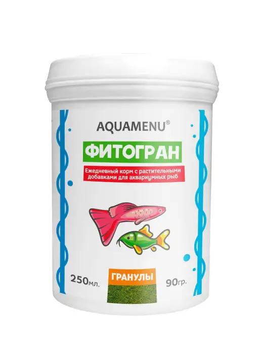 AQUAMENU Корм для рыб Фитогран растительные гранулы 250 мл 105 г, 250 мл, 105 г, фото 6