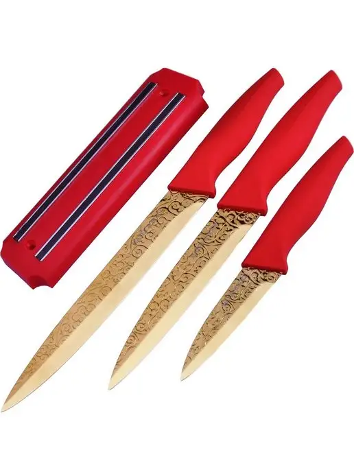 Ножи кухонные набор на магнитной подставке 3 шт - фото 15