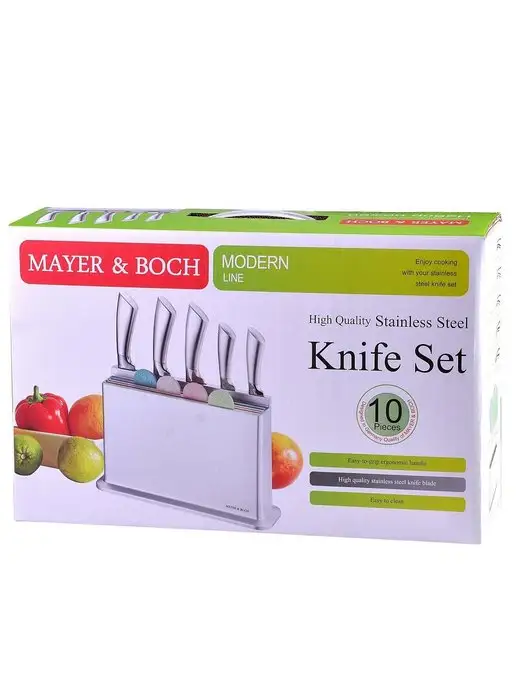 Набор ножей с разделочными досками 10 предметов - фото 19