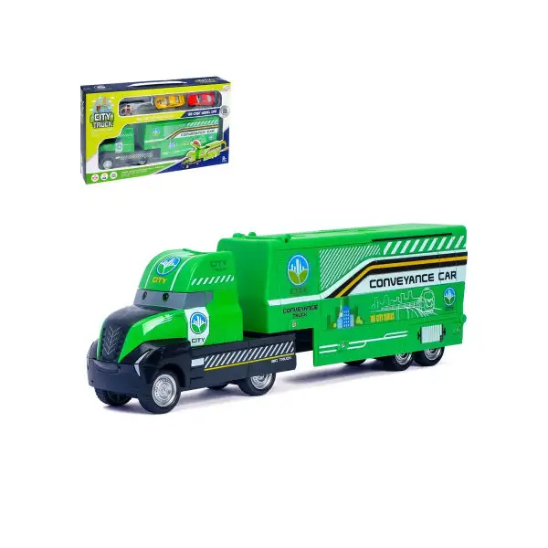 Игрушка грузовик инерционный 3 металлические машины